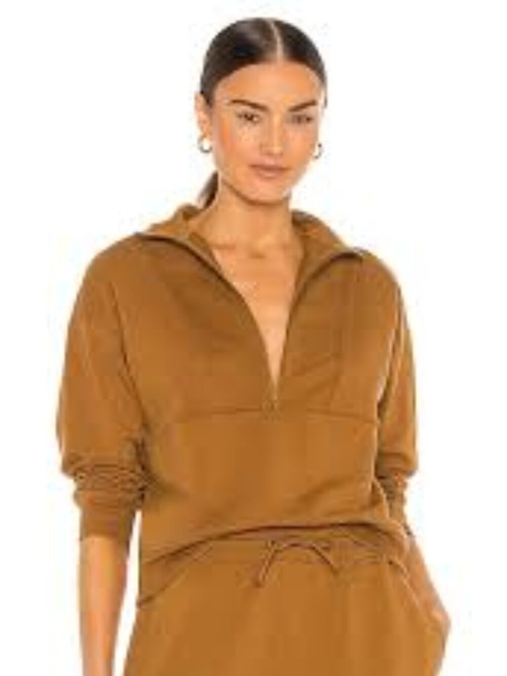 Richer Poorer Burnt Orange Terry Mockneck Half Zip Sweatshirt Small